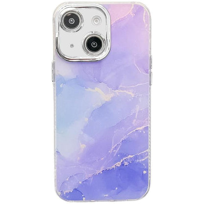 Electroplated Marble Texture Phone Case, For iPhone 14