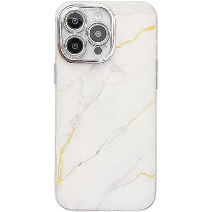 Electroplated Marble Texture Phone Case, For iPhone 14 Pro