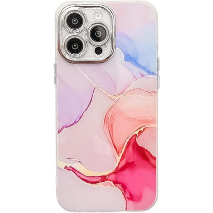 Electroplated Marble Texture Phone Case, For iPhone 14 Pro
