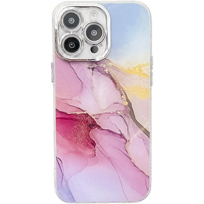 Electroplated Marble Texture Phone Case, For iPhone 14 Pro