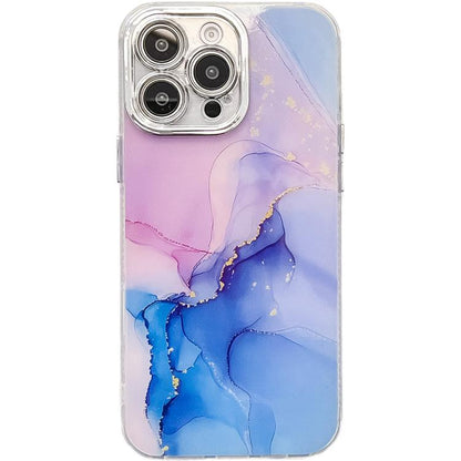 Electroplated Marble Texture Phone Case, For iPhone 14 Pro
