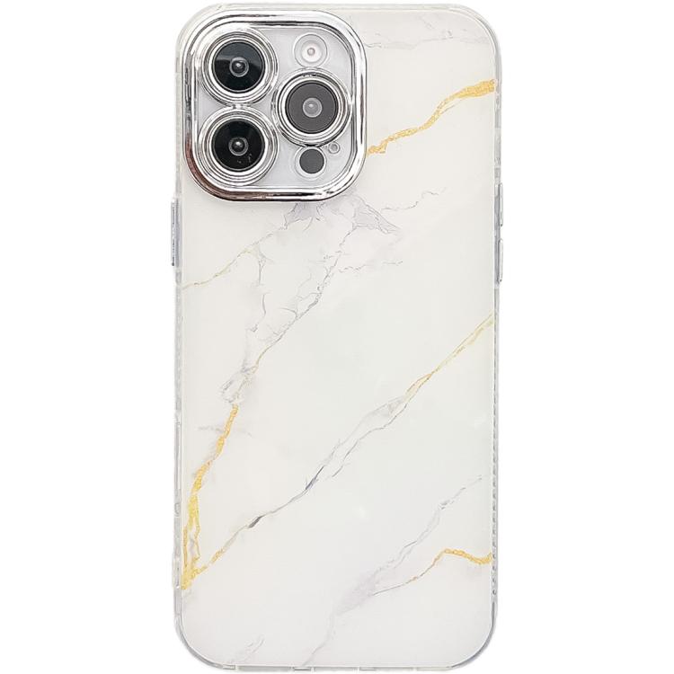 Electroplated Marble Texture Phone Case, For iPhone 14 Pro Max