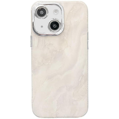 Electroplated Marble Texture Phone Case, For iPhone 15