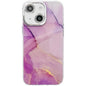 Electroplated Marble Texture Phone Case, For iPhone 15