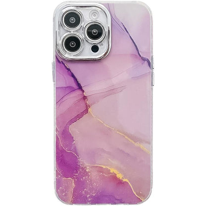 Electroplated Marble Texture Phone Case, For iPhone 16 Pro Max