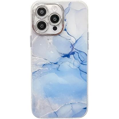 Electroplated Marble Texture Phone Case, For iPhone 16 Pro