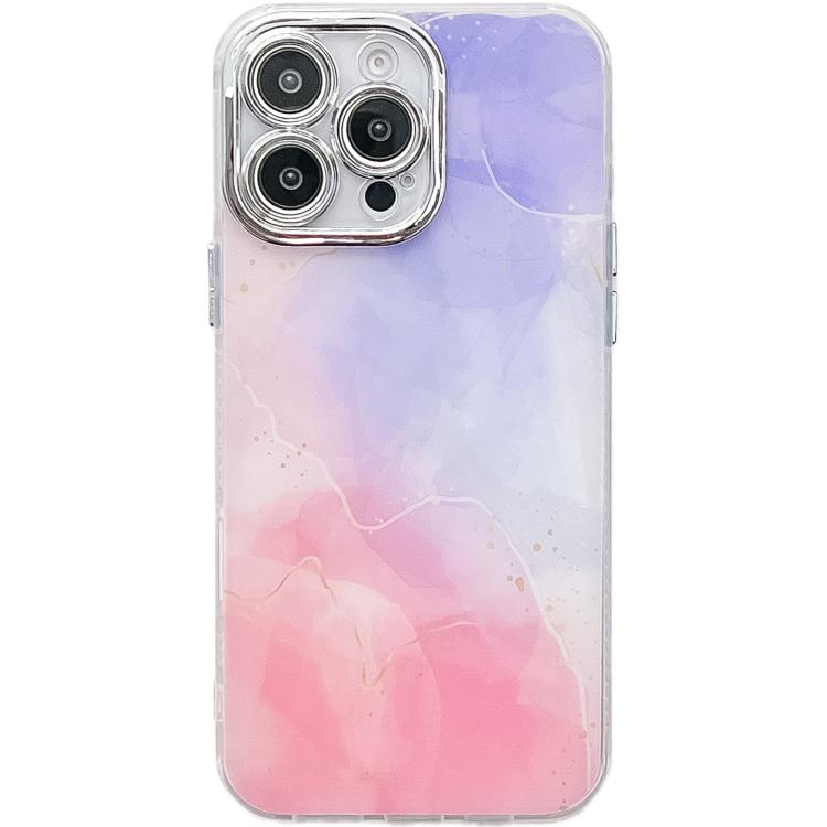 Electroplated Marble Texture Phone Case, For iPhone 16 Pro