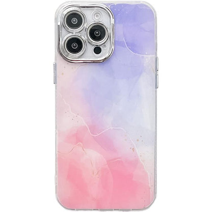 Electroplated Marble Texture Phone Case, For iPhone 16 Pro