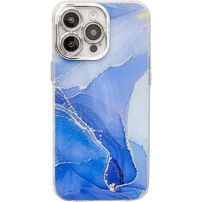 Electroplated Marble Texture Phone Case, For iPhone 16 Pro