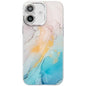 Electroplated Marble Texture Phone Case, For iPhone 16 Plus