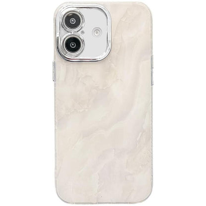 Electroplated Marble Texture Phone Case, For iPhone 16