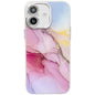 Electroplated Marble Texture Phone Case, For iPhone 16