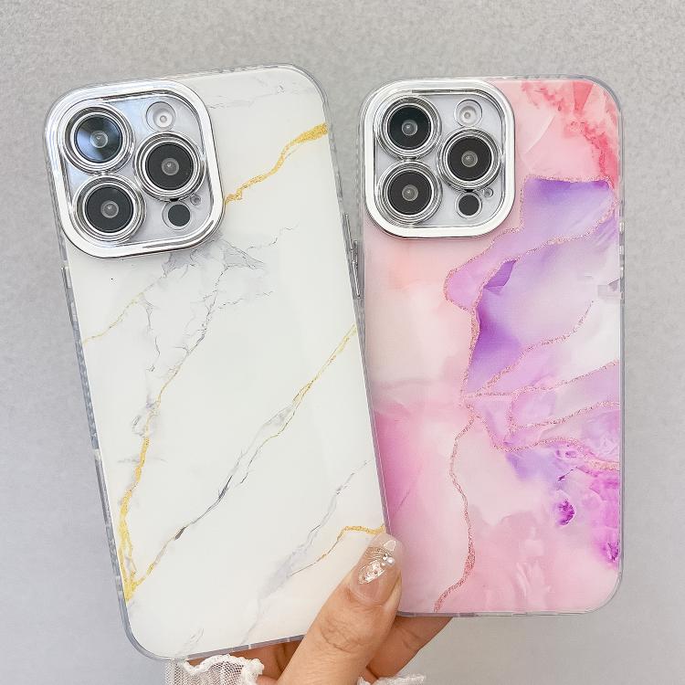 Electroplated Marble Texture Phone Case, For iPhone 17e / 16e