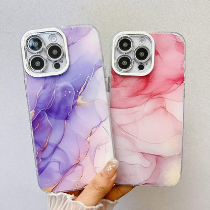 Electroplated Marble Texture Phone Case, For iPhone 17e / 16e