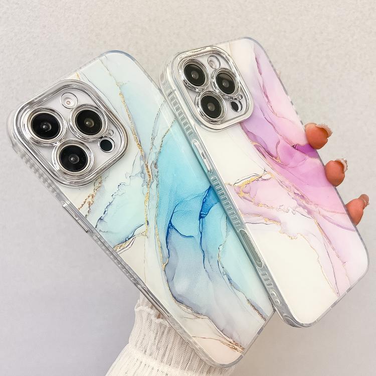 Electroplated Marble Texture Phone Case, For iPhone 17e / 16e