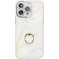 Electroplated Marble Texture Ring Holder Phone Case, For iPhone 15 Pro