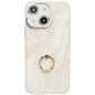 Electroplated Marble Texture Ring Holder Phone Case, For iPhone 14