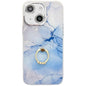 Electroplated Marble Texture Ring Holder Phone Case, For iPhone 14