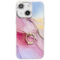 Electroplated Marble Texture Ring Holder Phone Case, For iPhone 14