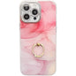 Electroplated Marble Texture Ring Holder Phone Case, For iPhone 14 Pro