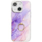 Electroplated Marble Texture Ring Holder Phone Case, For iPhone 13