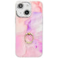 Electroplated Marble Texture Ring Holder Phone Case, For iPhone 13