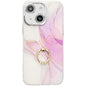 Electroplated Marble Texture Ring Holder Phone Case, For iPhone 13