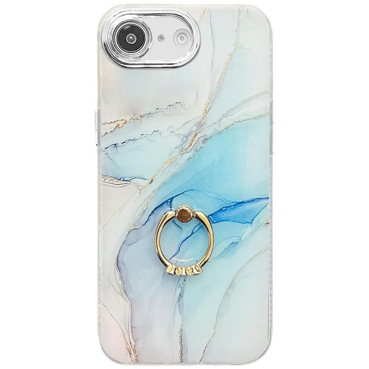 Electroplated Marble Texture Ring Holder Phone Case, For iPhone 17e / 16e