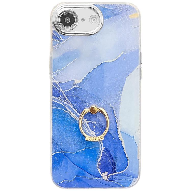 Electroplated Marble Texture Ring Holder Phone Case, For iPhone 17e / 16e
