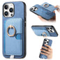 Retro Cross Leather Ring Side Insert Card Bag MagSafe Phone Case, For iPhone 16 Pro Max, For iPhone 16 Pro, For iPhone 16 Plus