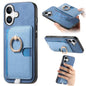 Retro Cross Leather Ring Side Insert Card Bag MagSafe Phone Case, For iPhone 16 Pro Max, For iPhone 16 Pro, For iPhone 16 Plus