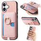 Retro Cross Leather Ring Side Insert Card Bag MagSafe Phone Case, For iPhone 16 Pro Max, For iPhone 16 Pro, For iPhone 16 Plus