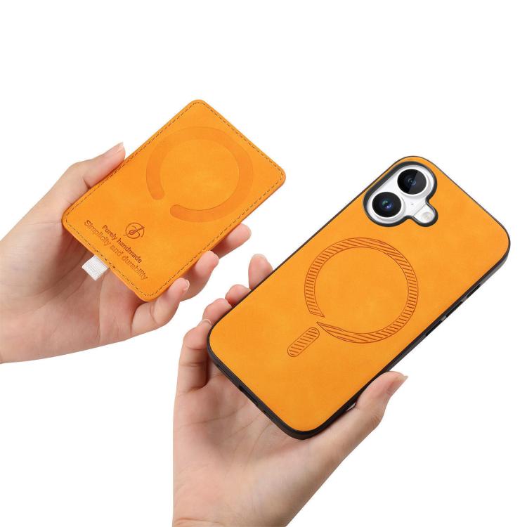 Retro Cross Leather Ring Side Insert Card Bag MagSafe Phone Case, For iPhone 16, For iPhone 15 Pro max, For iPhone 15 Pro