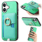Retro Cross Leather Ring Side Insert Card Bag MagSafe Phone Case, For iPhone 16, For iPhone 15 Pro max, For iPhone 15 Pro