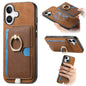 Retro Cross Leather Ring Side Insert Card Bag MagSafe Phone Case, For iPhone 16, For iPhone 15 Pro max, For iPhone 15 Pro