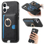 Retro Cross Leather Ring Side Insert Card Bag MagSafe Phone Case, For iPhone 16, For iPhone 15 Pro max, For iPhone 15 Pro