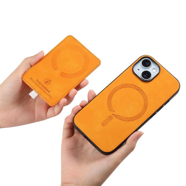Retro Cross Leather Ring Side Insert Card Bag MagSafe Phone Case, For iPhone 15 Plus, For iPhone 15, For iPhone 14 Plus
