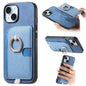 Retro Cross Leather Ring Side Insert Card Bag MagSafe Phone Case, For iPhone 15 Plus, For iPhone 15, For iPhone 14 Plus