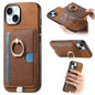 Retro Cross Leather Ring Side Insert Card Bag MagSafe Phone Case, For iPhone 15 Plus, For iPhone 15, For iPhone 14 Plus