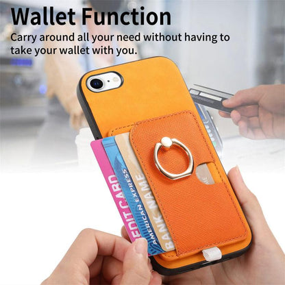 Retro Cross Leather Ring Side Insert Card Bag MagSafe Phone Case, For iPhone 7 / 8 / SE 2022, For iPhone 13 Pro Max, For iPhone 13 Pro