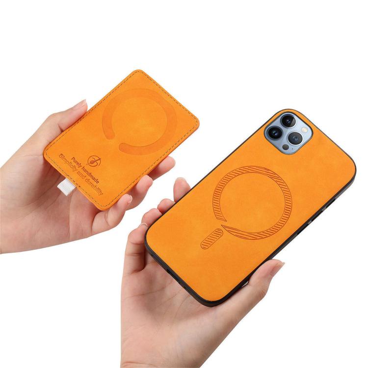 Retro Cross Leather Ring Side Insert Card Bag MagSafe Phone Case, For iPhone 11 Pro Max, For iPhone 11, For iPhone 11 Pro