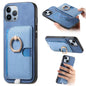 Retro Cross Leather Ring Side Insert Card Bag MagSafe Phone Case, For iPhone 11 Pro Max, For iPhone 11, For iPhone 11 Pro