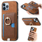 Retro Cross Leather Ring Side Insert Card Bag MagSafe Phone Case, For iPhone 11 Pro Max, For iPhone 11, For iPhone 11 Pro