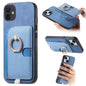 Retro Cross Leather Ring Side Insert Card Bag MagSafe Phone Case, For iPhone 11 Pro Max, For iPhone 11, For iPhone 11 Pro