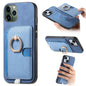 Retro Cross Leather Ring Side Insert Card Bag MagSafe Phone Case, For iPhone 11 Pro Max, For iPhone 11, For iPhone 11 Pro