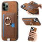 Retro Cross Leather Ring Side Insert Card Bag MagSafe Phone Case, For iPhone 11 Pro Max, For iPhone 11, For iPhone 11 Pro