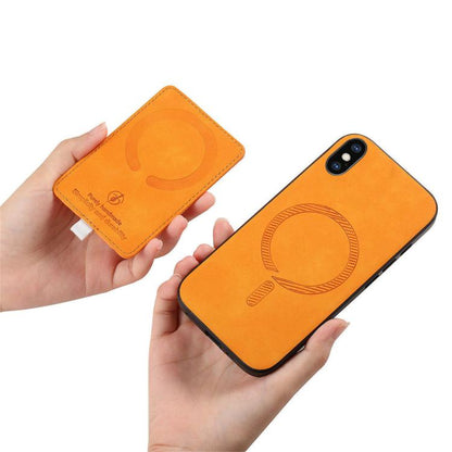 Retro Cross Leather Ring Side Insert Card Bag MagSafe Phone Case, For iPhone X / XS, For iPhone XR, For iPhone XS Max