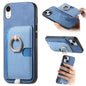 Retro Cross Leather Ring Side Insert Card Bag MagSafe Phone Case, For iPhone X / XS, For iPhone XR, For iPhone XS Max