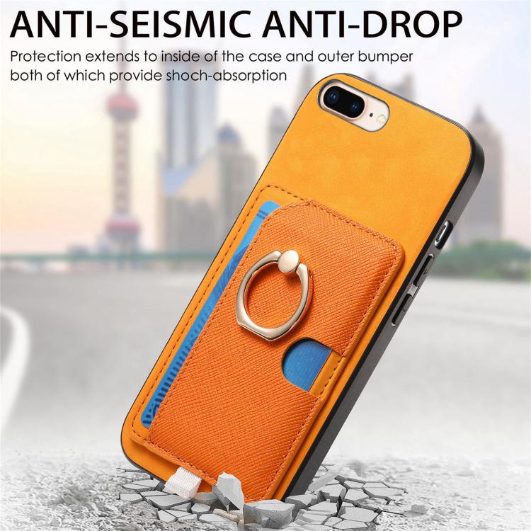 Retro Cross Leather Ring Side Insert Card Bag MagSafe Phone Case