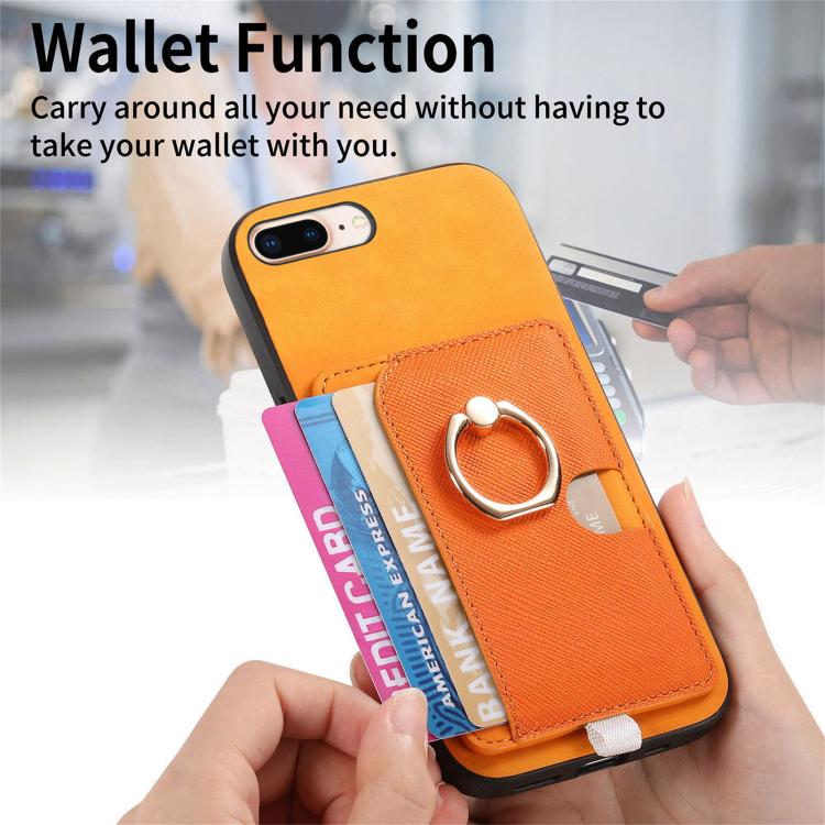 Retro Cross Leather Ring Side Insert Card Bag MagSafe Phone Case